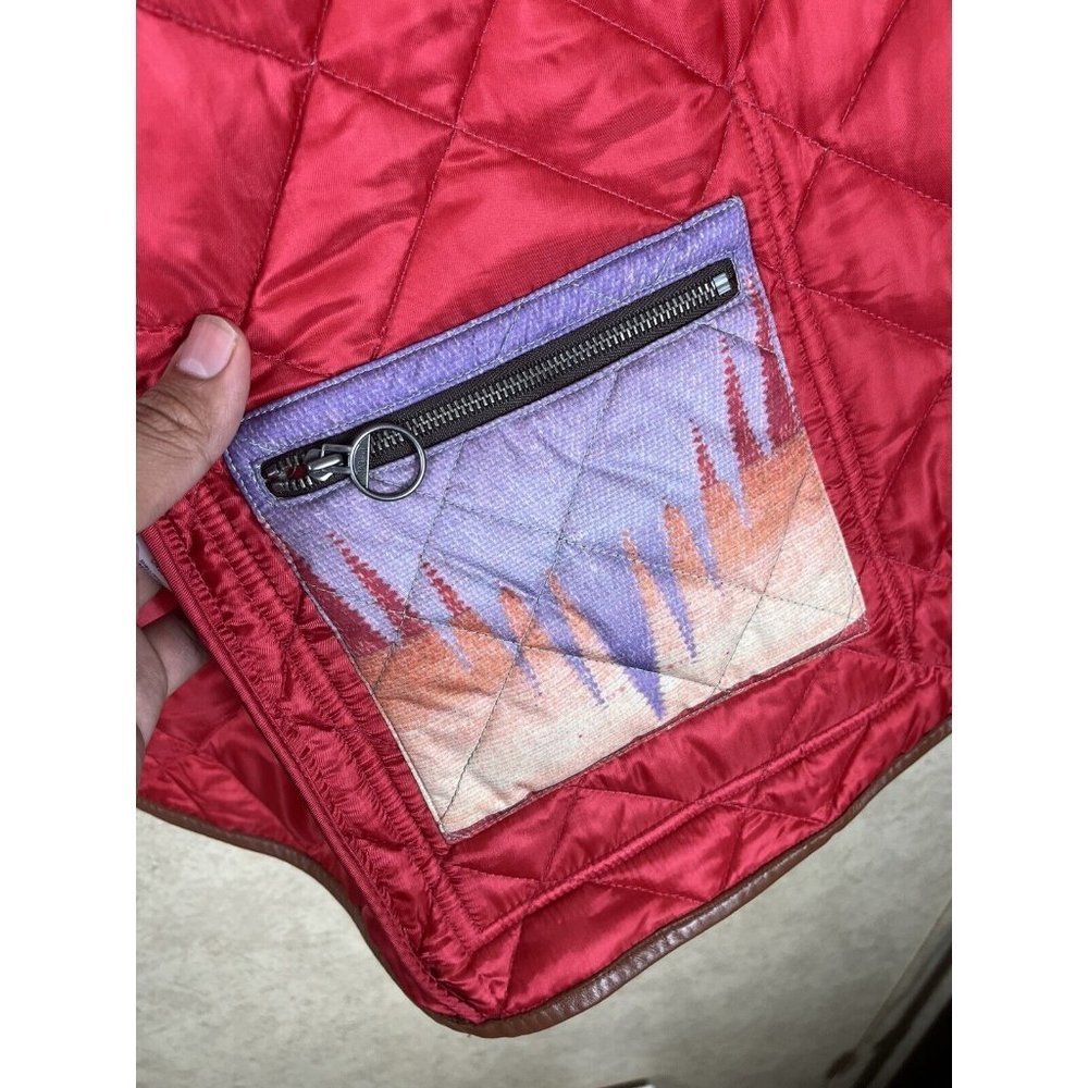 Women Polo Ralph Lauren Tricot Quilted Bomber Jacket With Genuine Leather Small - Picture 10 of 12